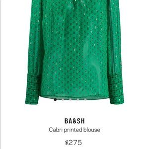 Ba&sh Cabri printed green blouse